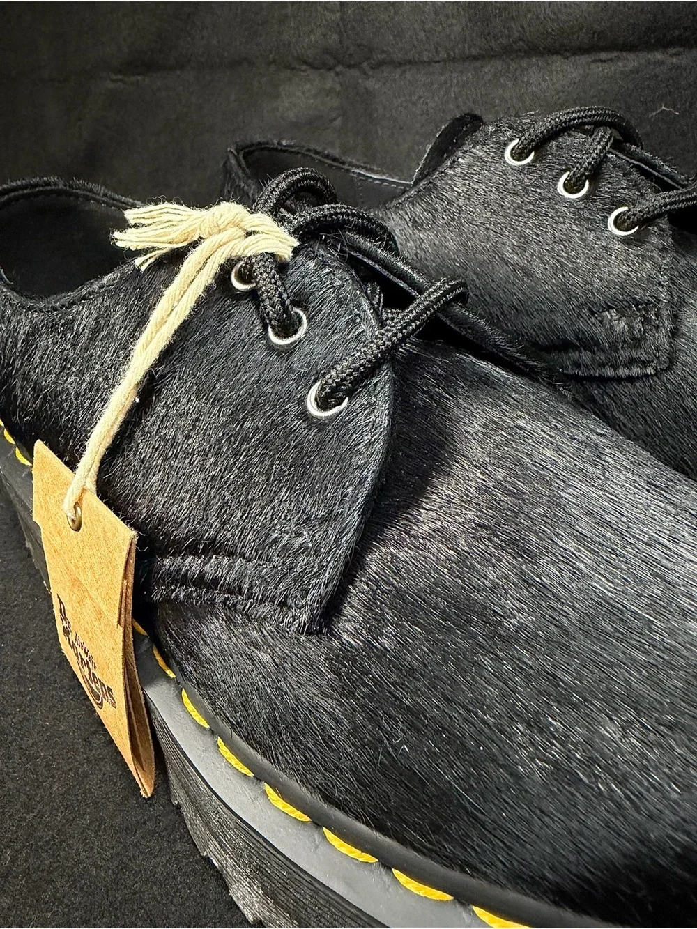 Dr. Martens 1461 Quad Hair-On Platform Shoes | Sz 6